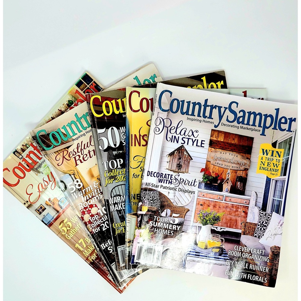Country Sampler Magazine Lot of 5 2019-2020 Home Decor DIY Cottage Cozy Classic